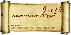 Gaunersdorfer Ágnes névjegykártya